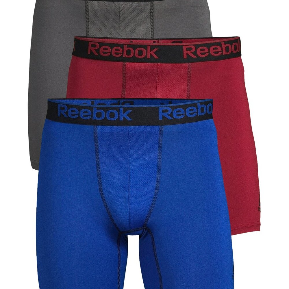Reebok Pro Series Men's Performance Boxer Briefs 3 Pack Extended Length NWT